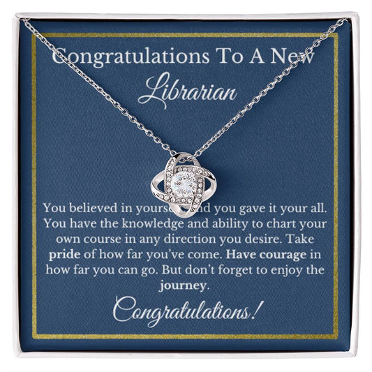 Librarian Jewelry Gift, Graduation Necklace for Book Lover, Future Present, Thoughtful for Library Science Grad