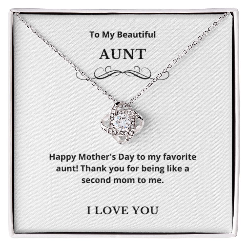 Love Knot To My Aunt Jewelry, Aunt Necklace Gift, Cousin Gift, Family Jewelry, Message Card Gift, For Aunt, Aunt Birthday