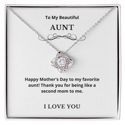 Love Knot To My Aunt Jewelry, Aunt Necklace Gift, Cousin Gift, Family Jewelry, Message Card Gift, For Aunt, Aunt Birthday