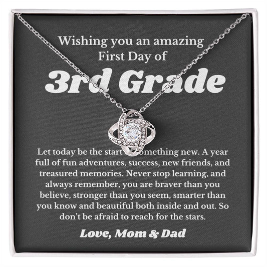 First Day Of 3rd Grade , For Daughter, Son, Back To School Gift Necklace Jewelry, Elementary