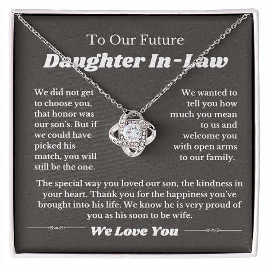 Future Daughter In Law Gift, Love Knot Necklace, Daughter In Law Into Family, Wedding Gift
