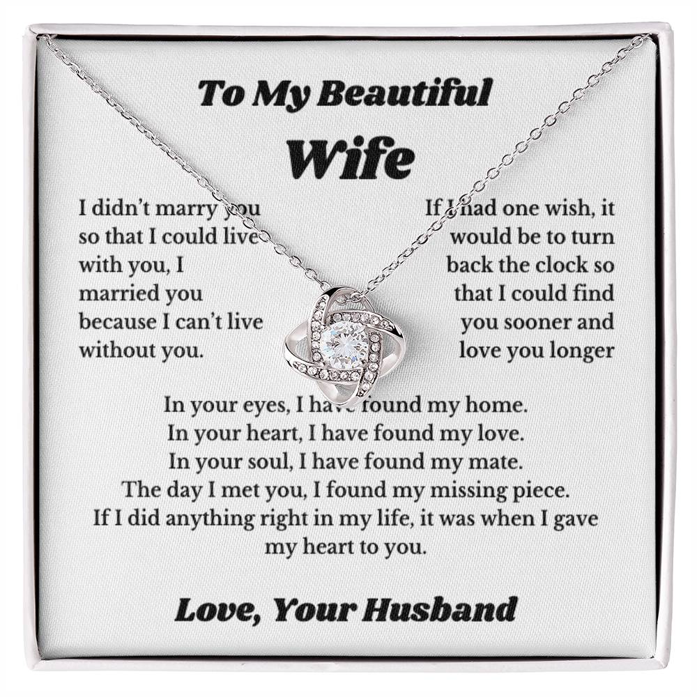 To My Wife Necklace from Husband – Romantic Wife Gift, Birthday Anniversary Valentine's Day Jewelry for Her