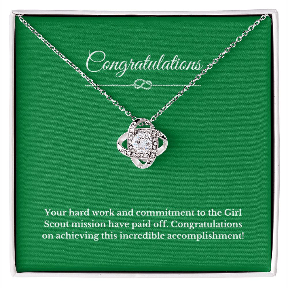 Love Knot Girl Scout Gift, Girl Scout Necklace, Girl Scout Gifts, Girl Scout Jewelry, Girl Scout Leader Gift, Girl Scout Gold Award Gift, Gold Award