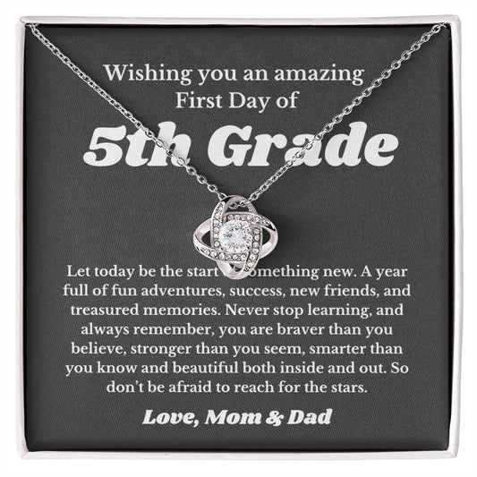 First Day Of 5th Grade , For Daughter, Son, Back To School Gift Necklace Jewelry, Elementary