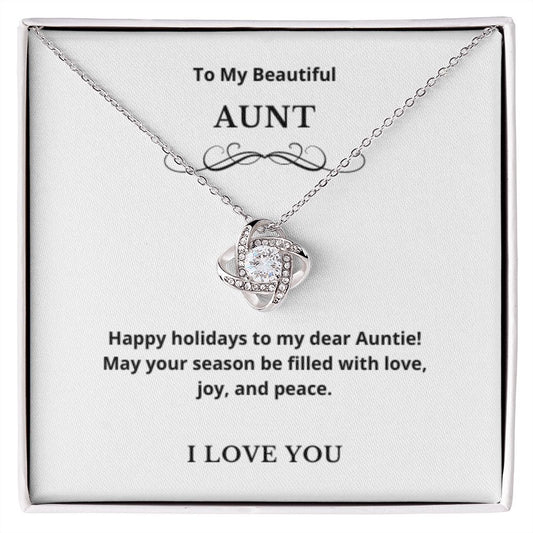 Love Knot To My Aunt Jewelry, Aunt Necklace Gift, Cousin Gift, Family Jewelry, Message Card Gift, For Aunt, Aunt Birthday