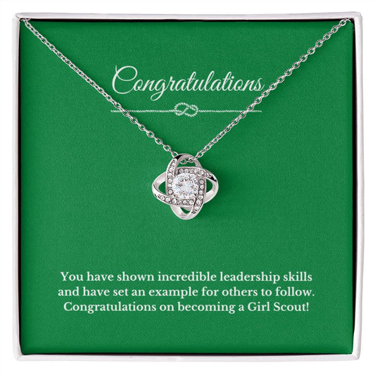 Love Knot Girl Scout Gift, Girl Scout Necklace, Girl Scout Gifts, Girl Scout Jewelry, Girl Scout Leader Gift, Girl Scout Gold Award Gift, Gold Award