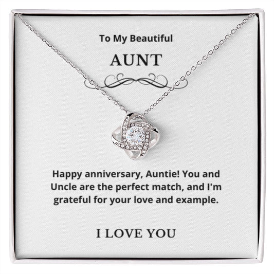 Love Knot To My Aunt Jewelry, Aunt Necklace Gift, Cousin Gift, Family Jewelry, Message Card Gift, For Aunt, Aunt Birthday