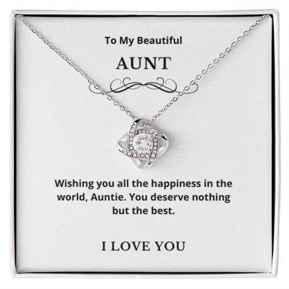 Love Knot To My Aunt Jewelry, Aunt Necklace Gift, Cousin Gift, Family Jewelry, Message Card Gift, For Aunt, Aunt Birthday