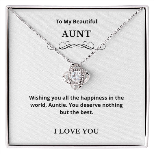 Love Knot To My Aunt Jewelry, Aunt Necklace Gift, Cousin Gift, Family Jewelry, Message Card Gift, For Aunt, Aunt Birthday