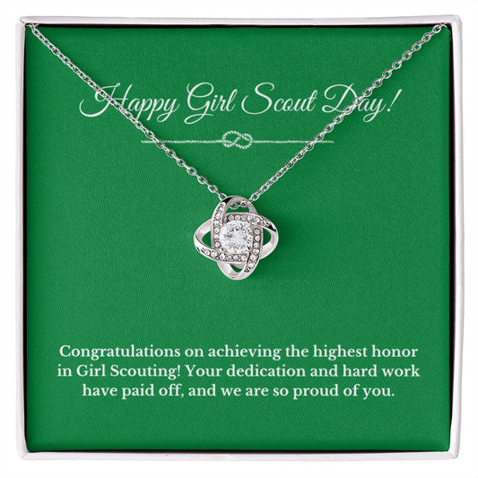 Love Knot Girl Scout Gift, Girl Scout Necklace, Girl Scout Gifts, Girl Scout Jewelry, Girl Scout Leader Gift, Girl Scout Gold Award Gift, Gold Award