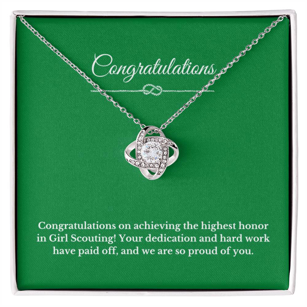 Love Knot Girl Scout Gift, Girl Scout Necklace, Girl Scout Gifts, Girl Scout Jewelry, Girl Scout Leader Gift, Girl Scout Gold Award Gift, Gold Award