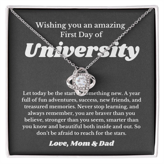 First Day Of University , For Daughter, Son, Back To School Gift Necklace Jewelry, College