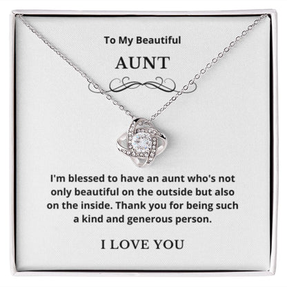 Love Knot To My Aunt Jewelry, Aunt Necklace Gift, Cousin Gift, Family Jewelry, Message Card Gift, For Aunt, Aunt Birthday
