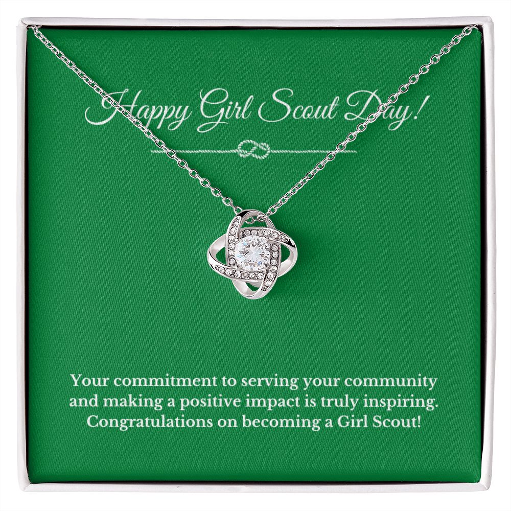 Love Knot Girl Scout Gift, Girl Scout Necklace, Girl Scout Gifts, Girl Scout Jewelry, Girl Scout Leader Gift, Girl Scout Gold Award Gift, Gold Award