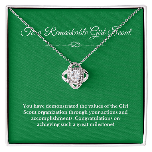 Remarkable Girl Scout Love Knot Necklace Gift Jewelry