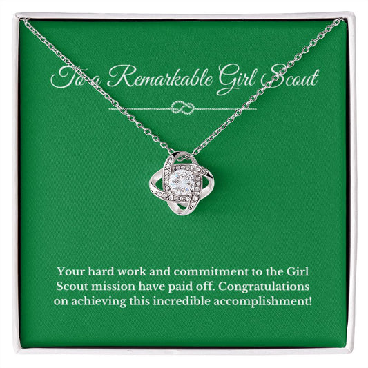 Love Knot Girl Scout Gift, Girl Scout Necklace, Girl Scout Gifts, Girl Scout Jewelry, Girl Scout Leader Gift, Girl Scout Gold Award Gift, Gold Award