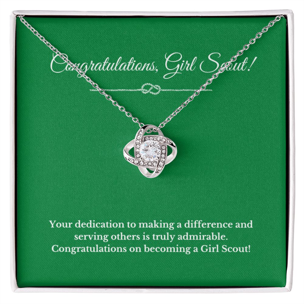 Love Knot Girl Scout Gift, Girl Scout Necklace, Girl Scout Gifts, Girl Scout Jewelry, Girl Scout Leader Gift, Girl Scout Gold Award Gift, Gold Award