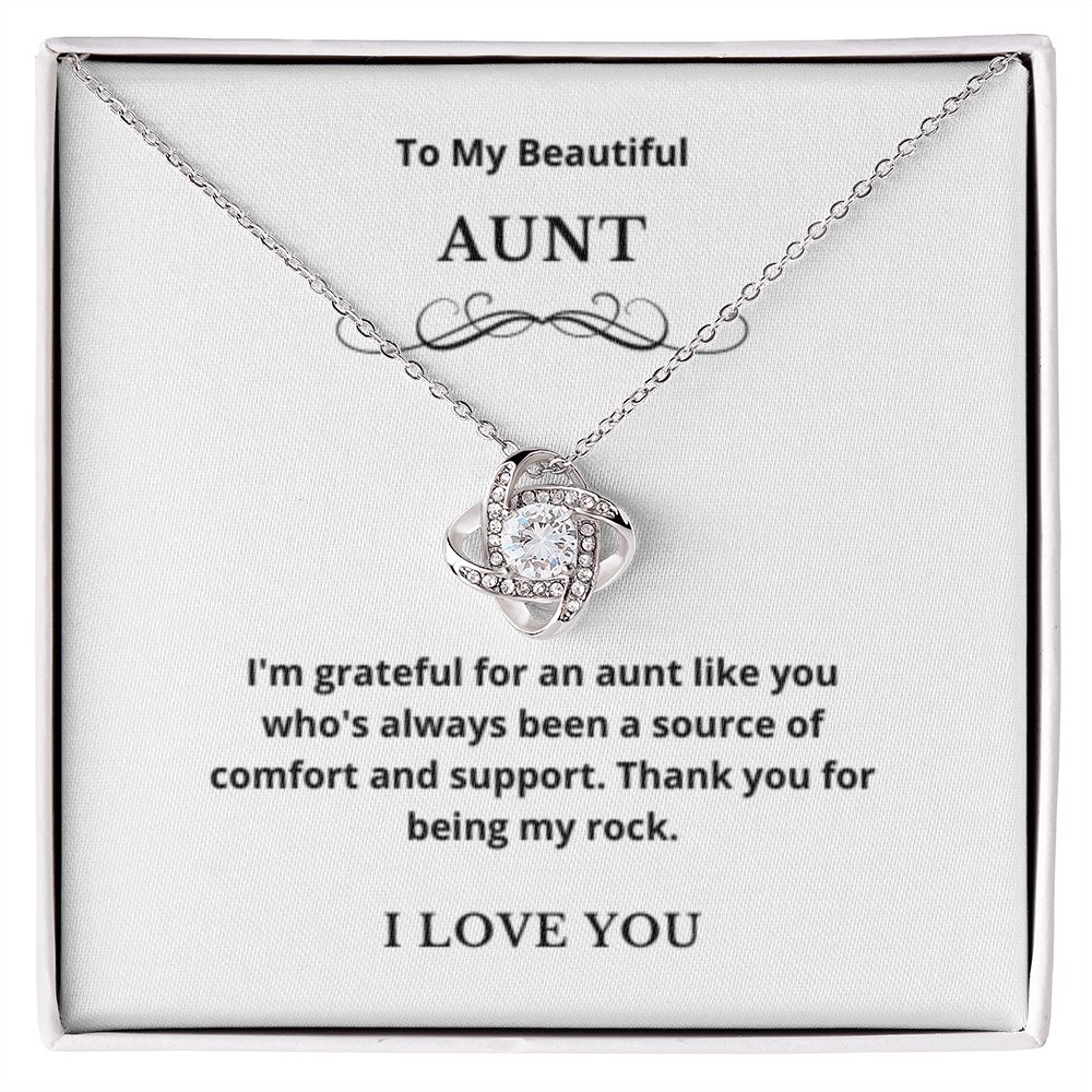Love Knot To My Aunt Jewelry, Aunt Necklace Gift, Cousin Gift, Family Jewelry, Message Card Gift, For Aunt, Aunt Birthday