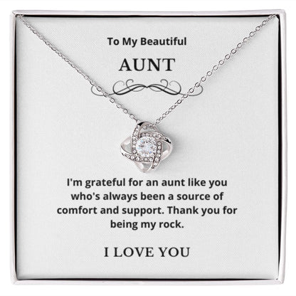 Love Knot To My Aunt Jewelry, Aunt Necklace Gift, Cousin Gift, Family Jewelry, Message Card Gift, For Aunt, Aunt Birthday