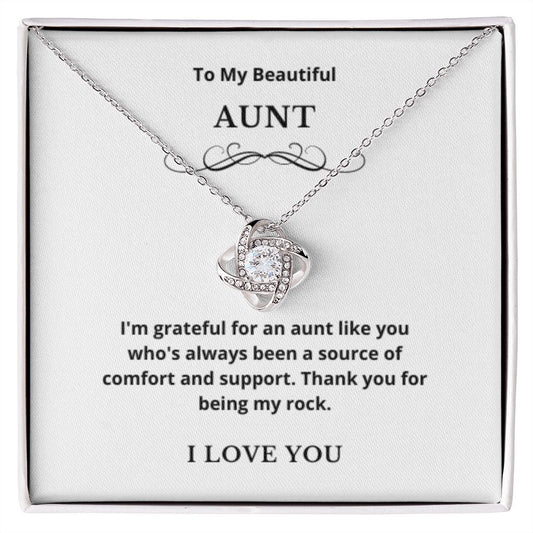 Love Knot To My Aunt Jewelry, Aunt Necklace Gift, Cousin Gift, Family Jewelry, Message Card Gift, For Aunt, Aunt Birthday