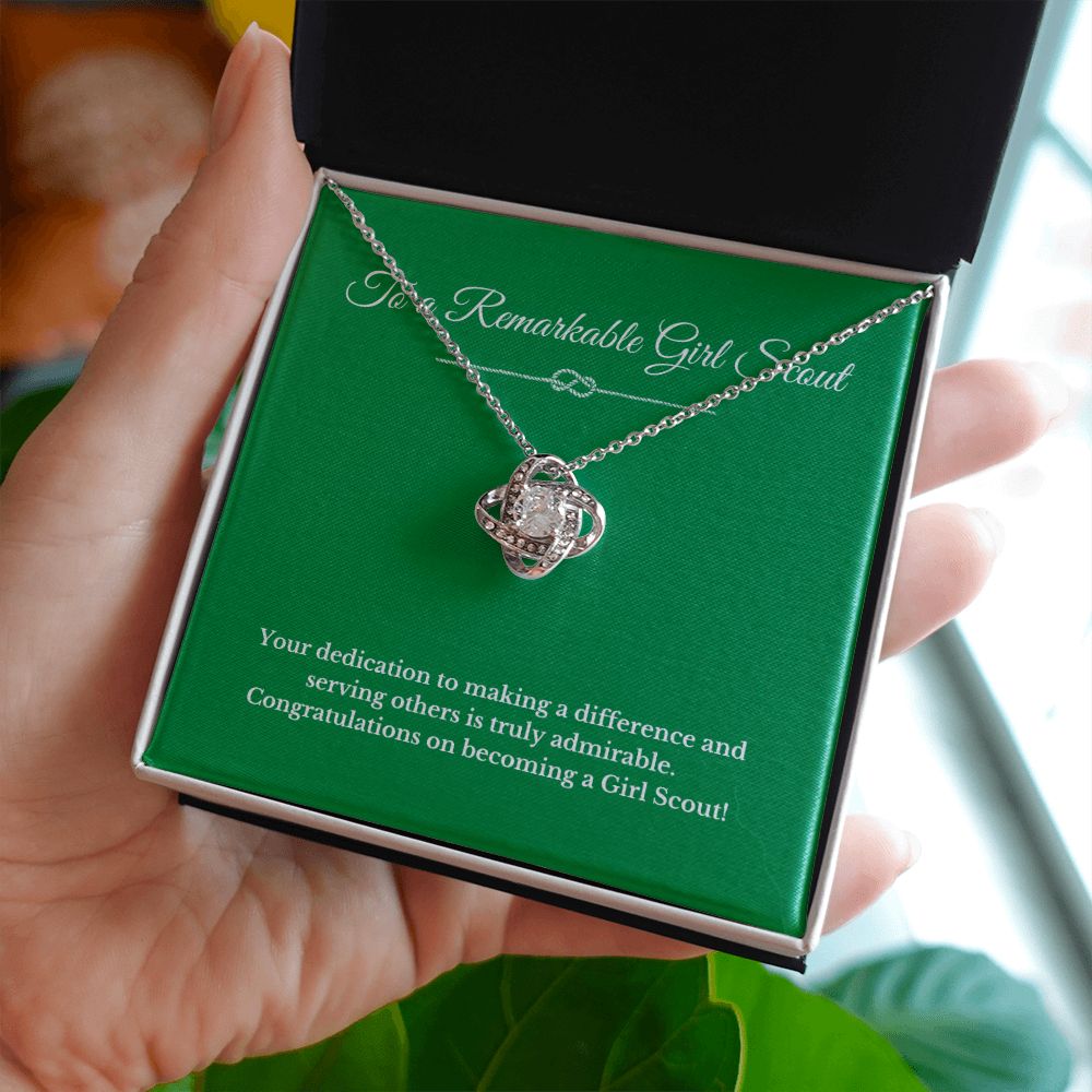 Love Knot Girl Scout Gift, Girl Scout Necklace, Girl Scout Gifts, Girl Scout Jewelry, Girl Scout Leader Gift, Girl Scout Gold Award Gift, Gold Award
