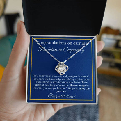BS Engineering Degree Graduation Gifts, Technology, Engineer Gifts, Bachelors of Engineering Gold Diamond Necklace