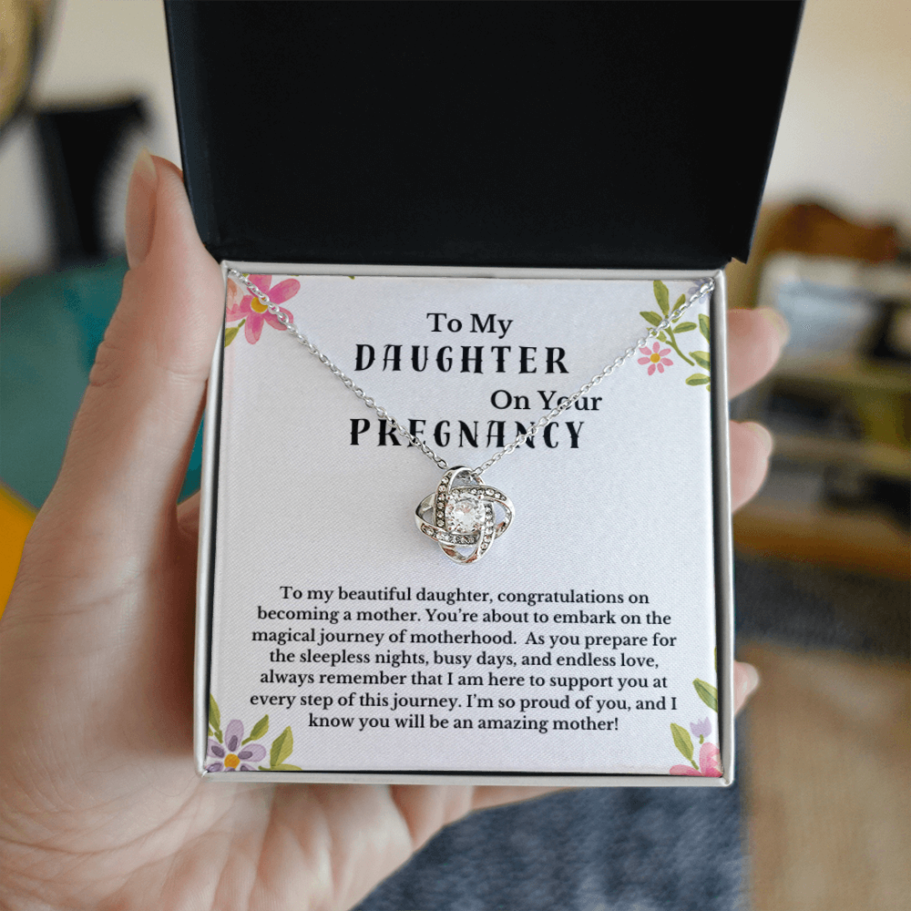 To My Daughter New Mom Pregnancy Necklace Gift