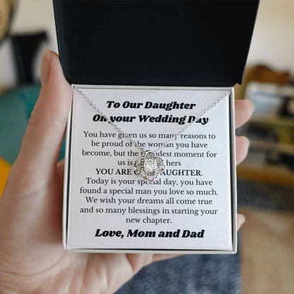 Necklace Gift for Daughter on Her Wedding Day from Parents, Bride Gift from Parents, Daughter Wedding Gifts