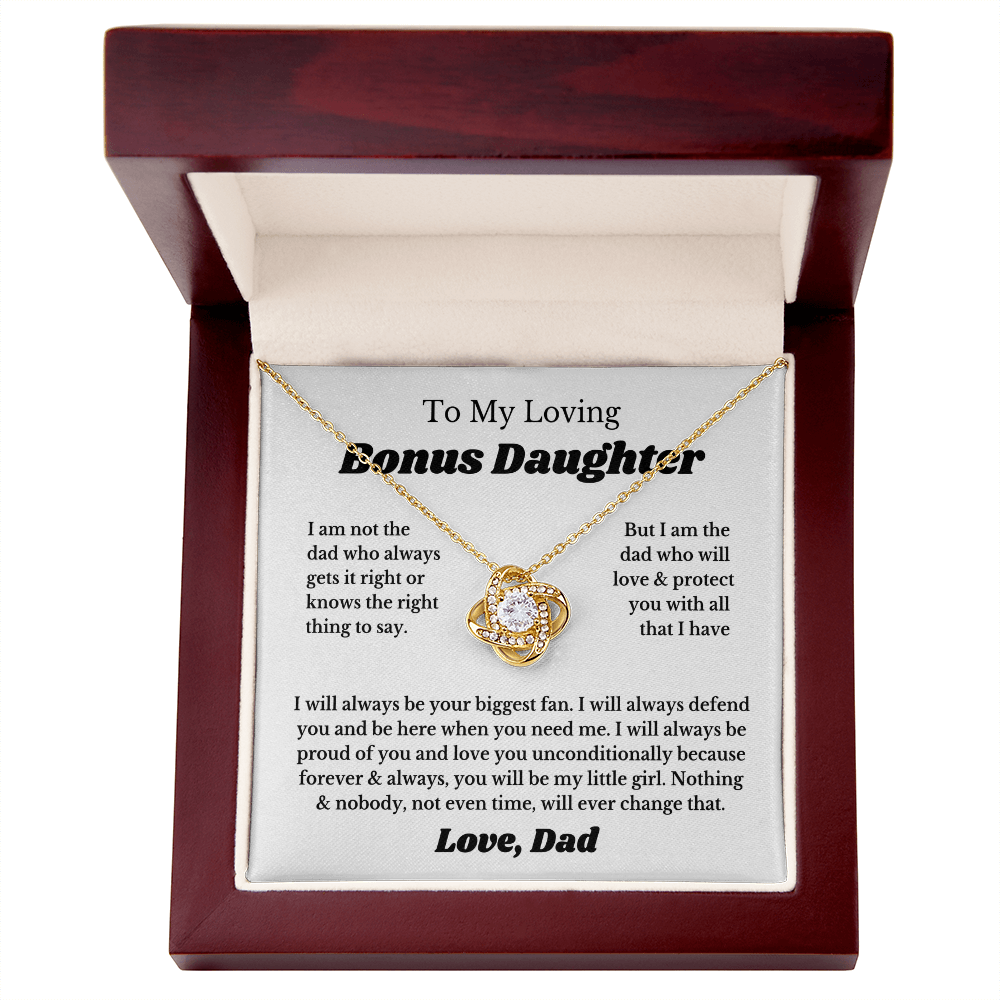 To My Bonus Daughter Necklace Gift From Dad, Stepdaughter Jewelry