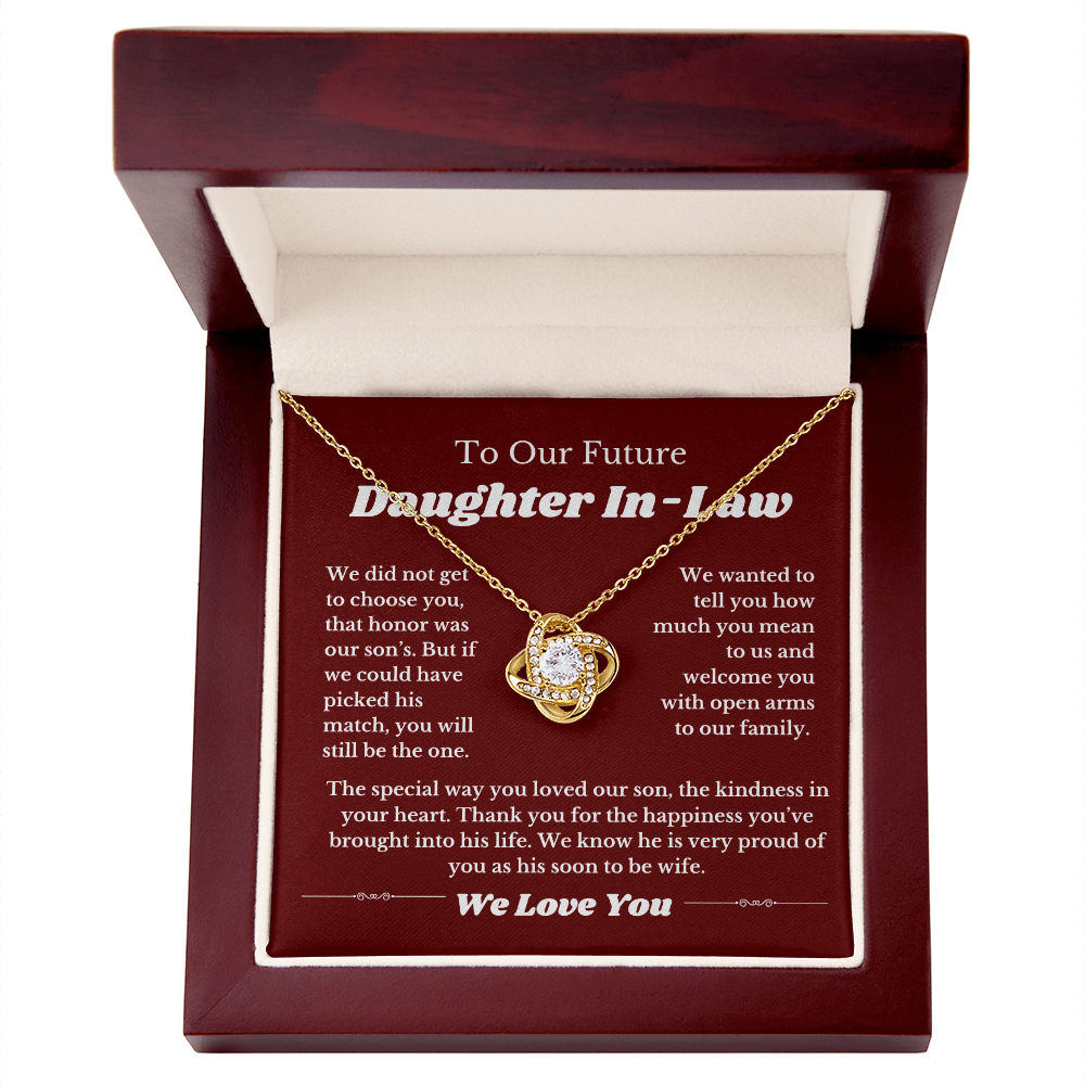 Future Daughter In Law Gift, Love Knot Necklace, Daughter In Law Into Family, Wedding Gift