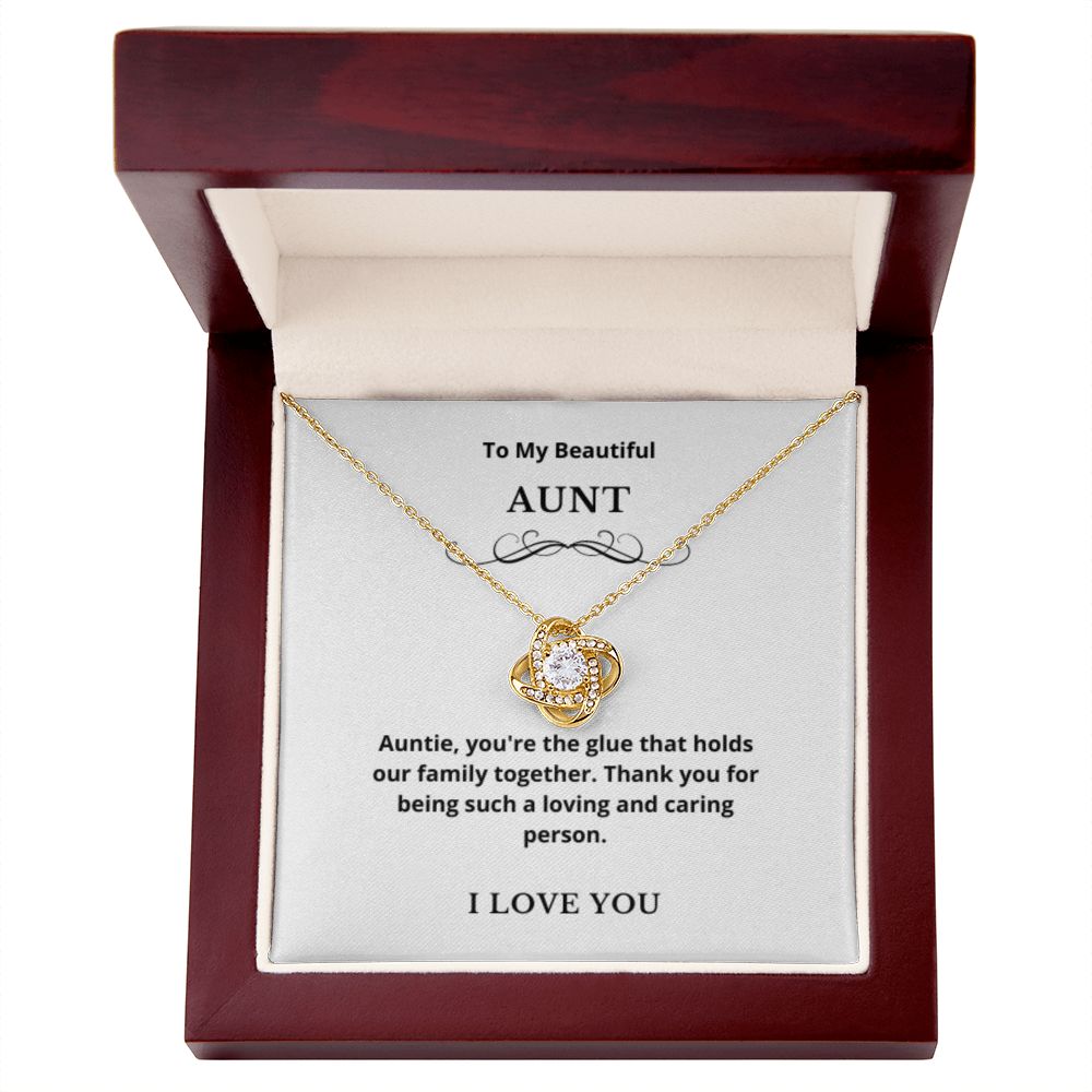 Love Knot To My Aunt Jewelry, Aunt Necklace Gift, Cousin Gift, Family Jewelry, Message Card Gift, For Aunt, Aunt Birthday