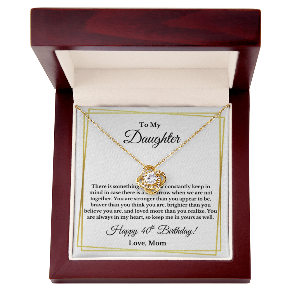 Daughter's 40th Birthday Necklace Gift With Message Card Love Mom