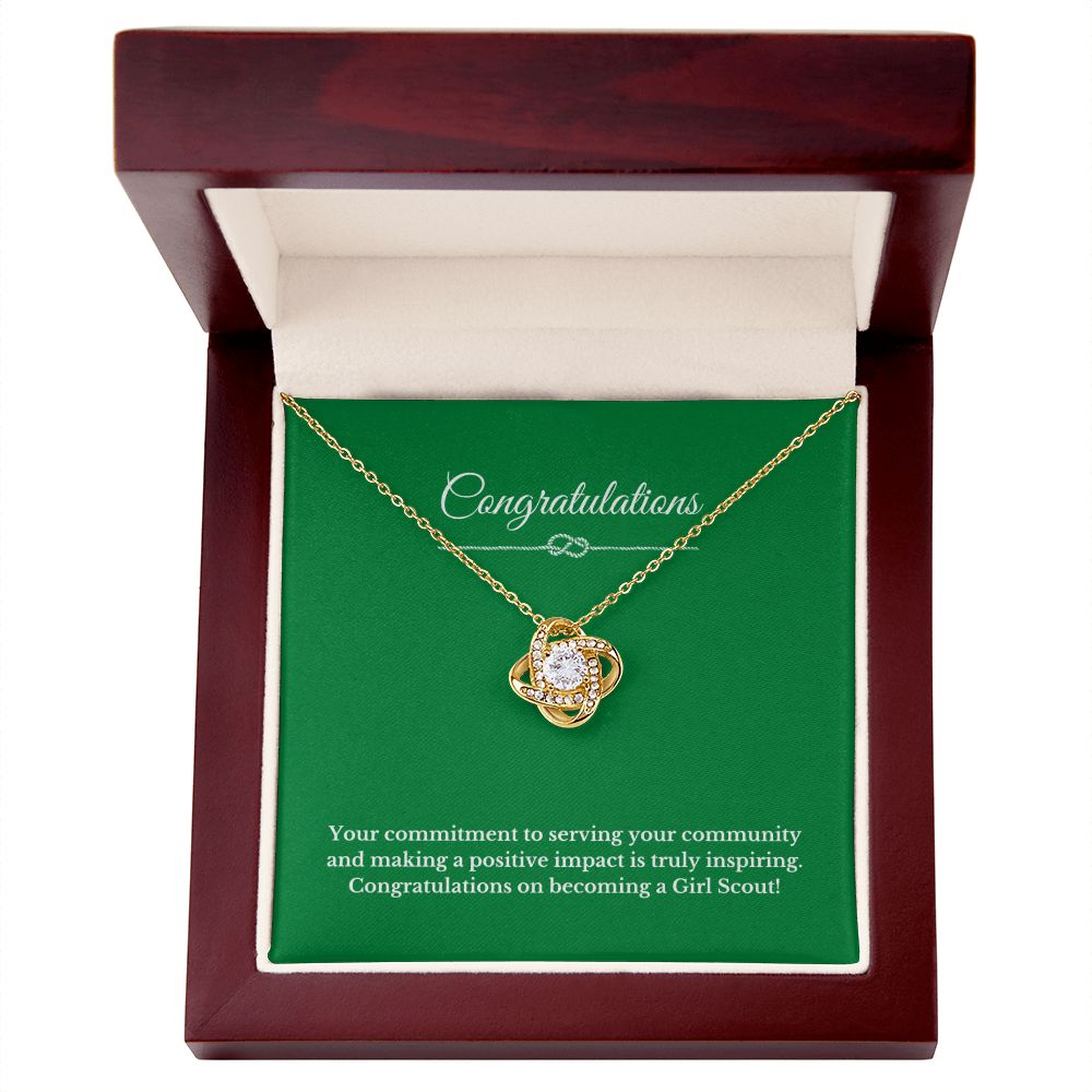 Love Knot Girl Scout Gift, Girl Scout Necklace, Girl Scout Gifts, Girl Scout Jewelry, Girl Scout Leader Gift, Girl Scout Gold Award Gift, Gold Award