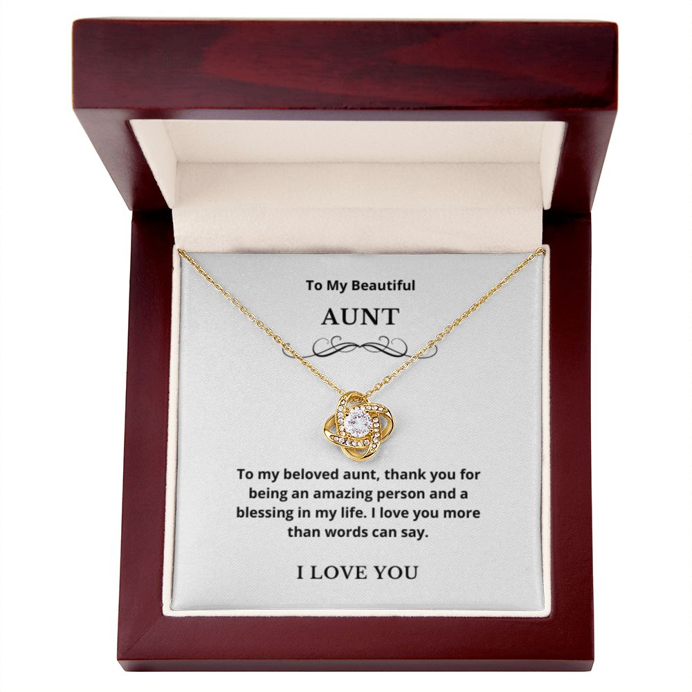 Love Knot To My Aunt Jewelry, Aunt Necklace Gift, Cousin Gift, Family Jewelry, Message Card Gift, For Aunt, Aunt Birthday