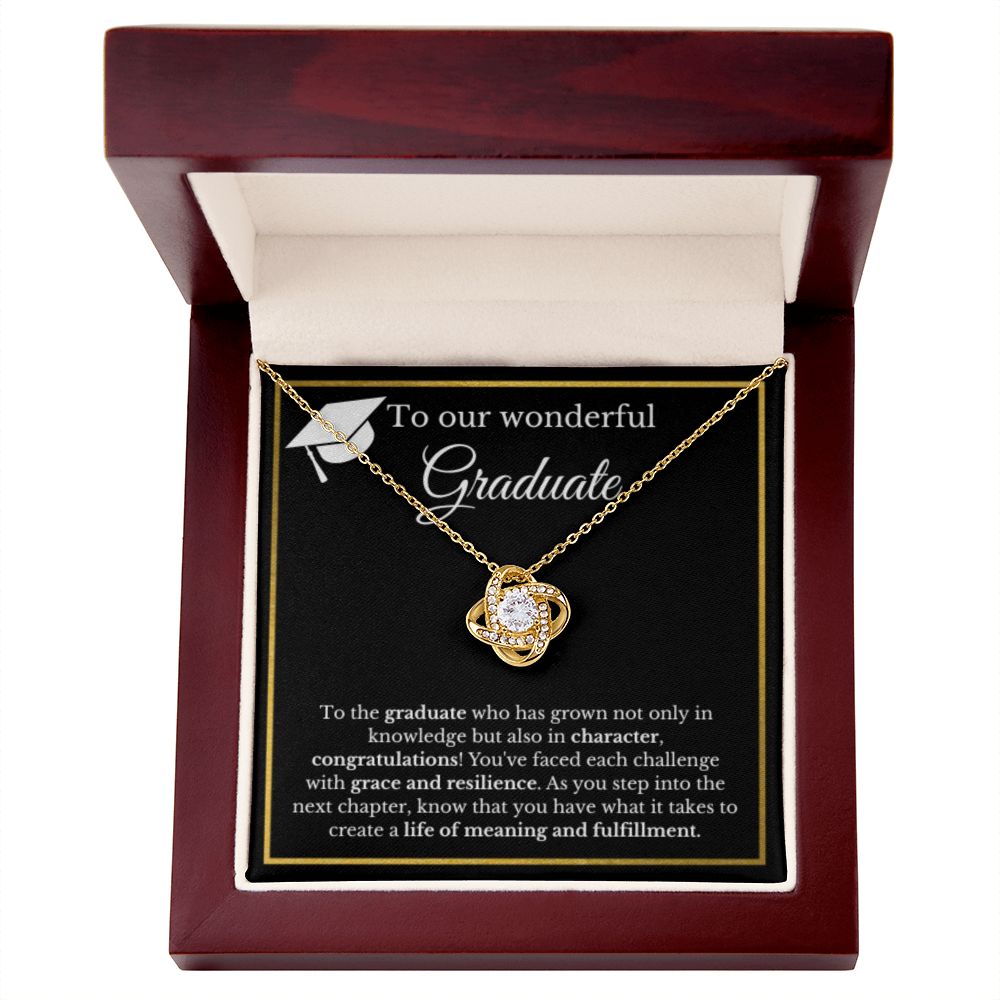 Graduation Gift Necklace, Gold Diamond, Graduation Gifts for Her, High School Graduation Gifts for Her, College Graduation, Class of 2023 Love Knot