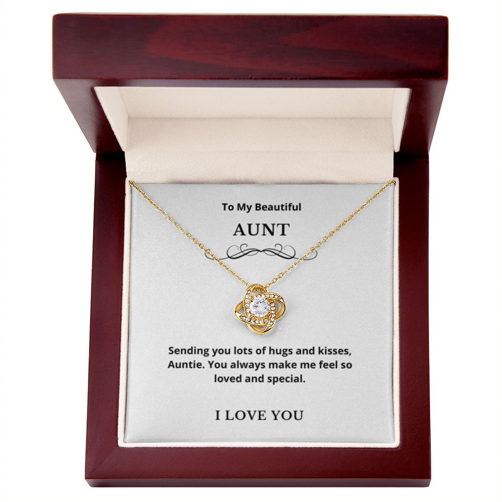 Love Knot To My Aunt Jewelry, Aunt Necklace Gift, Cousin Gift, Family Jewelry, Message Card Gift, For Aunt, Aunt Birthday