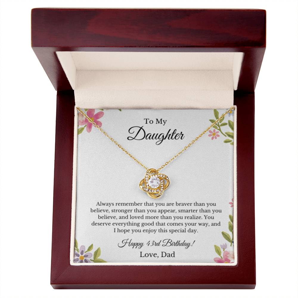 To Daughter 43rd Birthday Necklace Gift From Dad