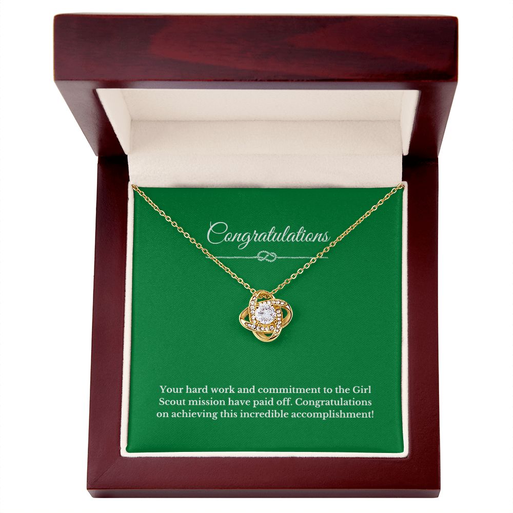 Love Knot Girl Scout Gift, Girl Scout Necklace, Girl Scout Gifts, Girl Scout Jewelry, Girl Scout Leader Gift, Girl Scout Gold Award Gift, Gold Award