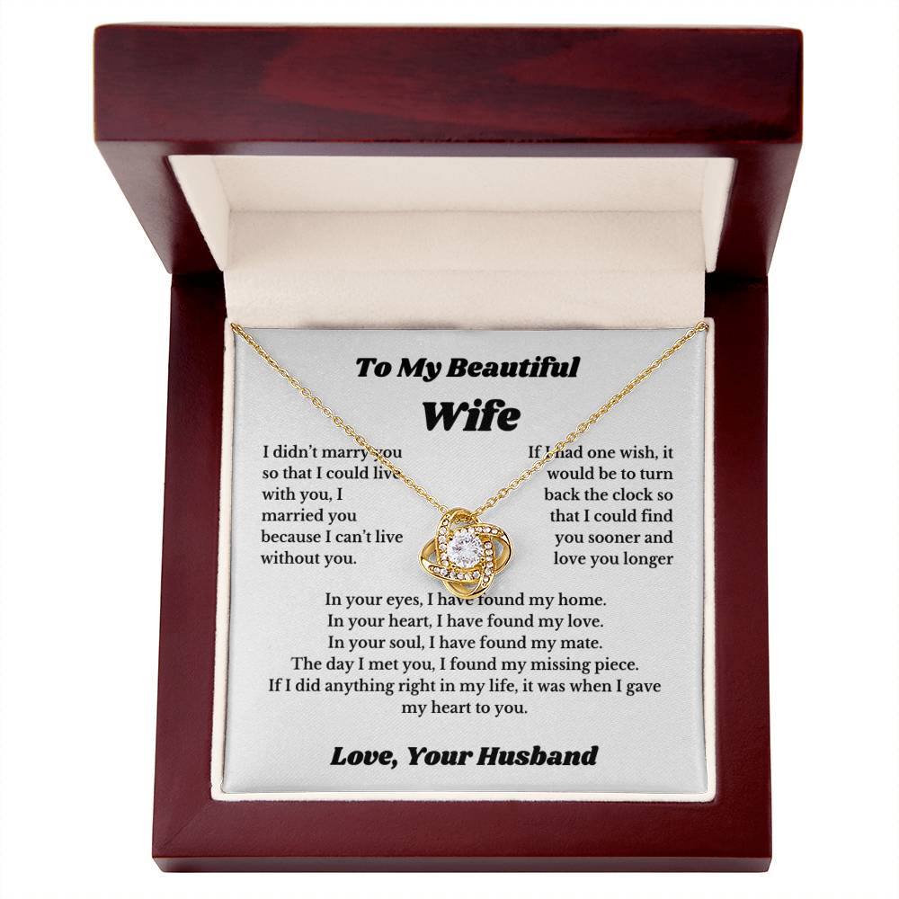 To My Wife Necklace from Husband – Romantic Wife Gift, Birthday Anniversary Valentine's Day Jewelry for Her
