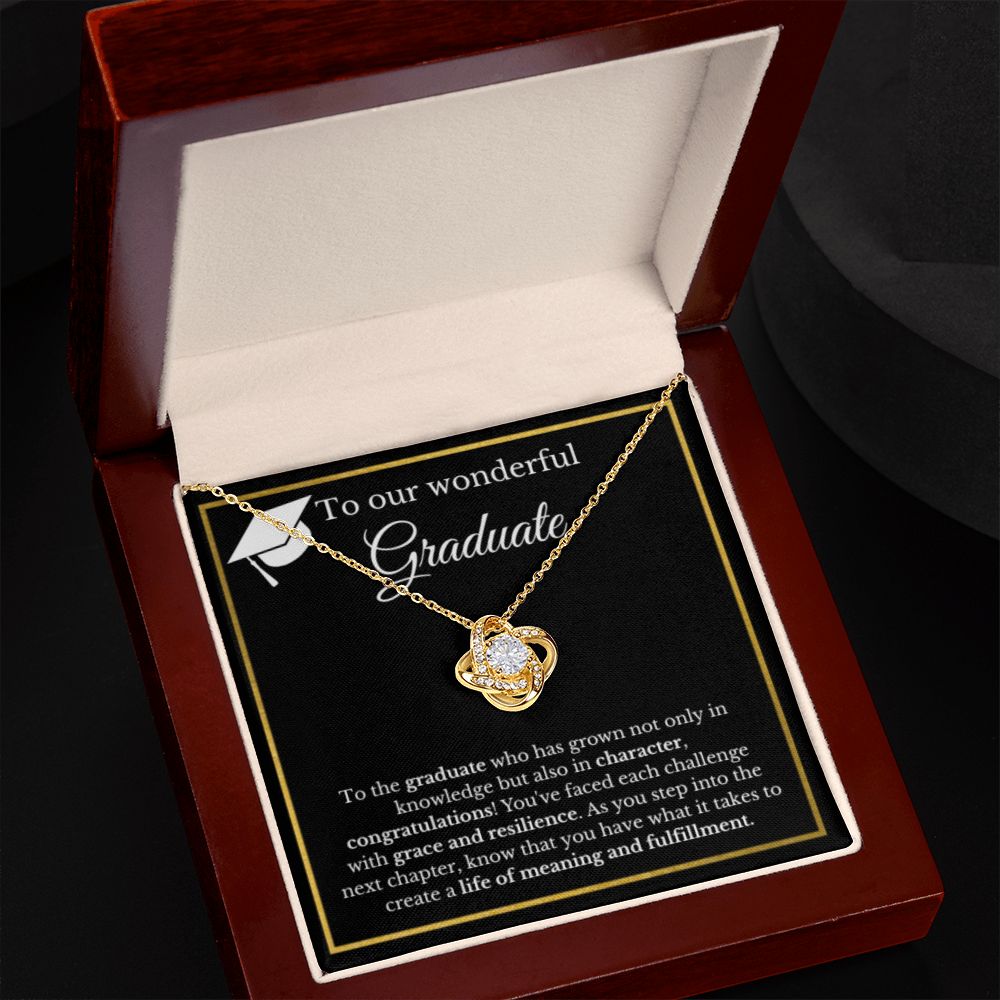Graduation Gift Necklace, Gold Diamond, Graduation Gifts for Her, High School Graduation Gifts for Her, College Graduation, Class of 2023 Love Knot