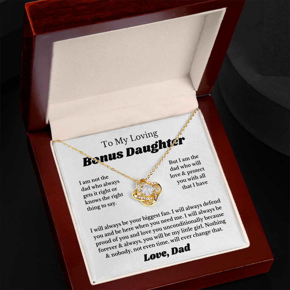 To My Bonus Daughter Necklace Gift From Dad, Stepdaughter Jewelry