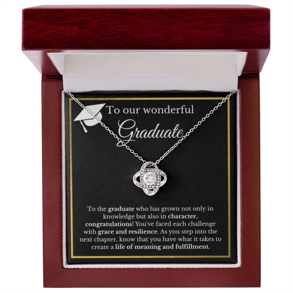 Graduation Gift Necklace, Gold Diamond, Graduation Gifts for Her, High School Graduation Gifts for Her, College Graduation, Class of 2023 Love Knot