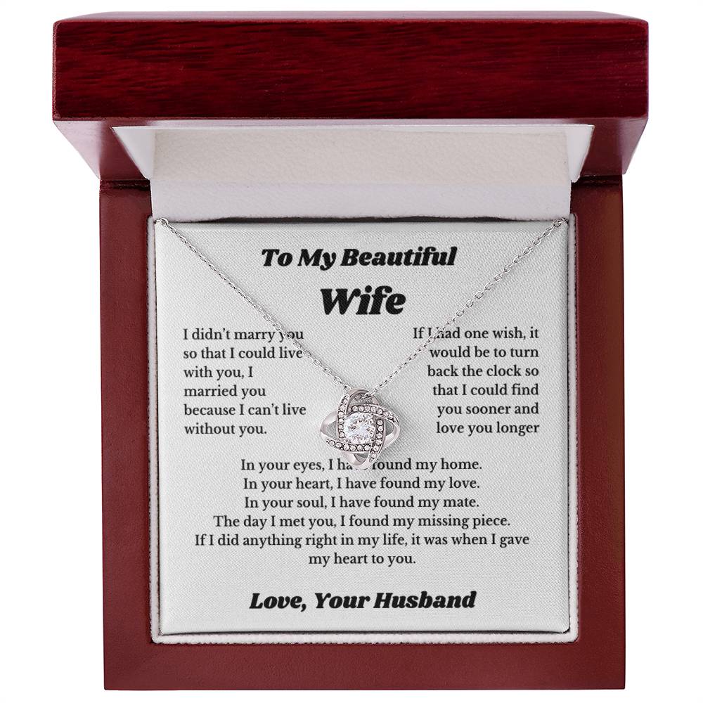 To My Wife Necklace from Husband – Romantic Wife Gift, Birthday Anniversary Valentine's Day Jewelry for Her