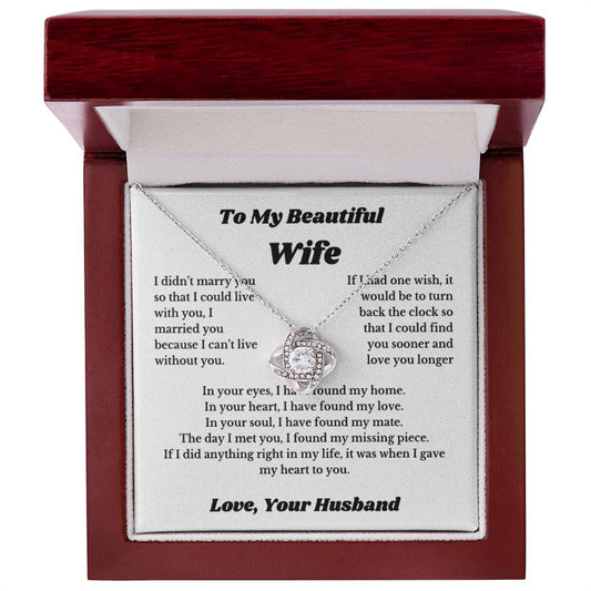To My Wife Necklace from Husband – Romantic Wife Gift, Birthday Anniversary Valentine's Day Jewelry for Her