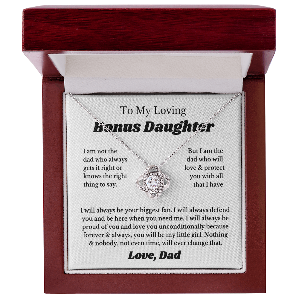 To My Bonus Daughter Necklace Gift From Dad, Stepdaughter Jewelry