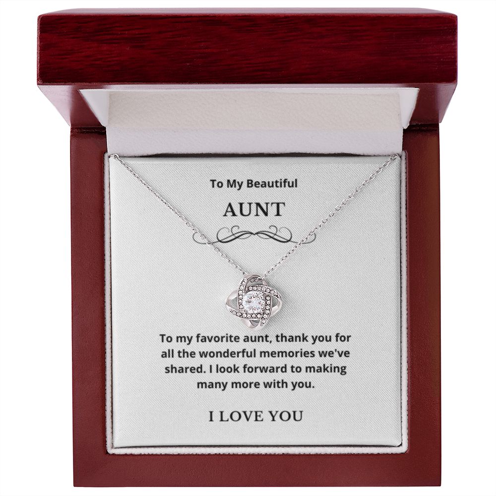 Love Knot To My Aunt Jewelry, Aunt Necklace Gift, Cousin Gift, Family Jewelry, Message Card Gift, For Aunt, Aunt Birthday