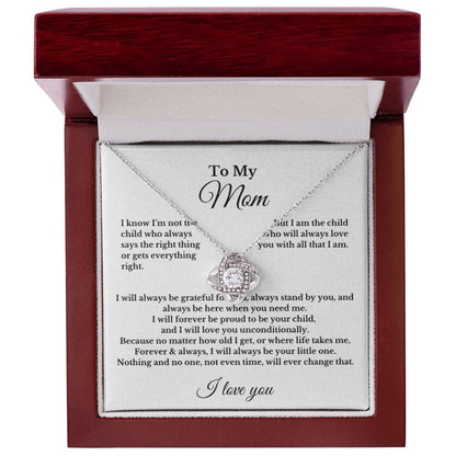 To My Mom Love Necklace Gift For Mothers Day, Valentines, Christmas, Her Birthday