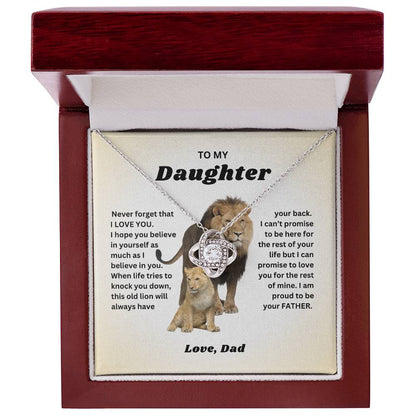 [Almost Sold Out] Daughter - Proud Lion - From Dad Love Knot Necklace