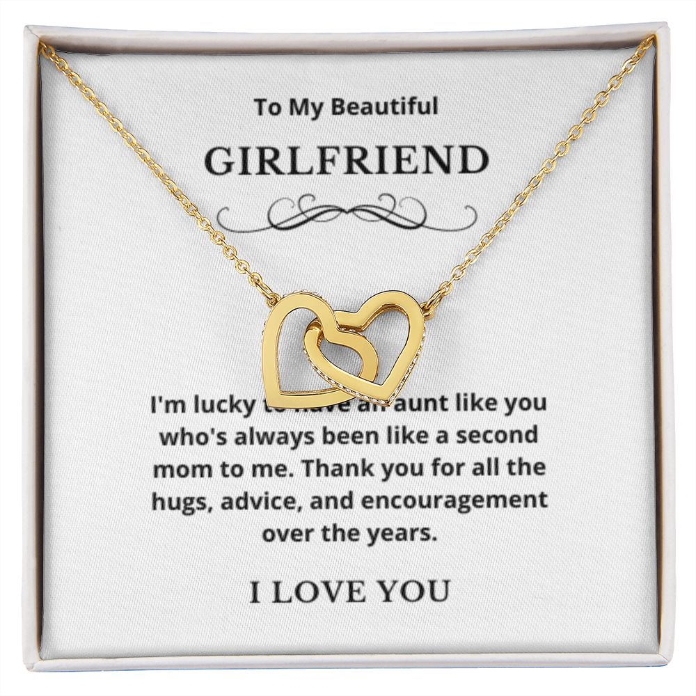 Interlocking Hearts To My Aunt Jewelry, Aunt Necklace Gift, Cousin Gift, Family Jewelry, Message Card Gift, For Aunt, Aunt Birthday