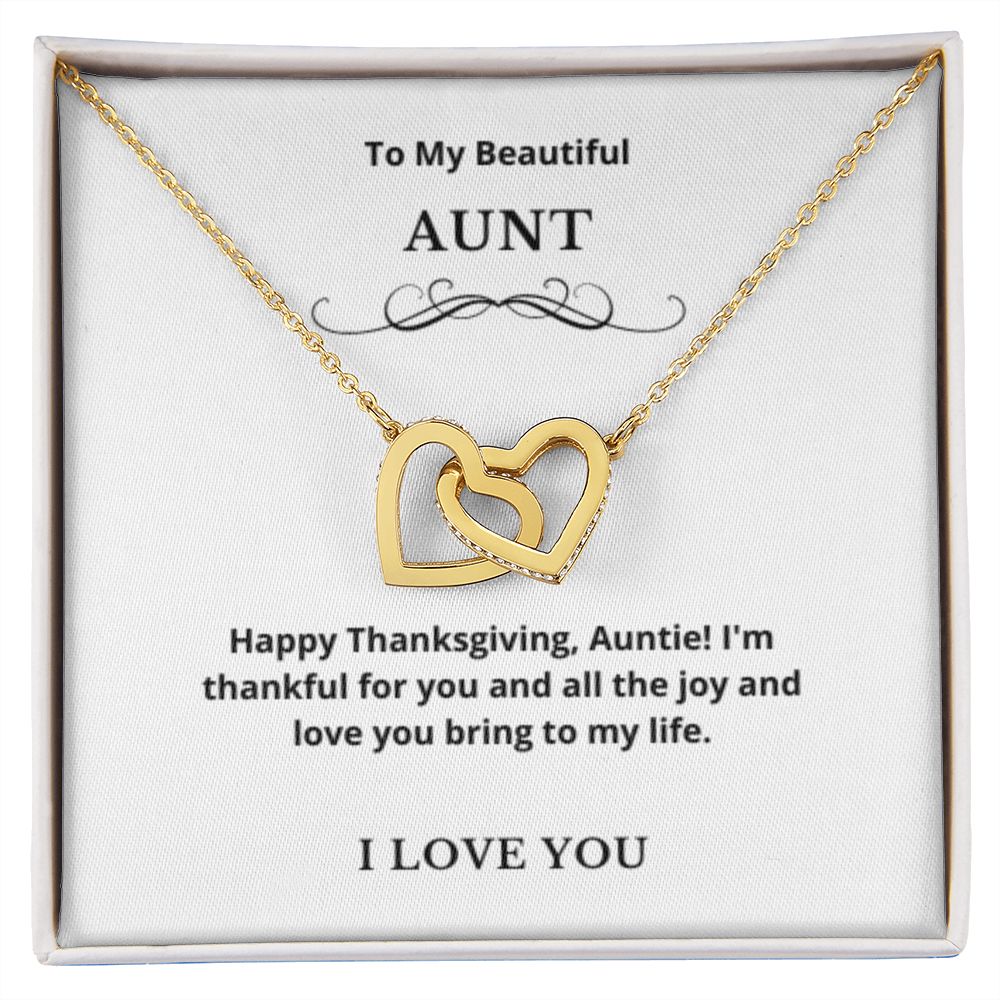 Interlocking Hearts To My Aunt Jewelry, Aunt Necklace Gift, Cousin Gift, Family Jewelry, Message Card Gift, For Aunt, Aunt Birthday